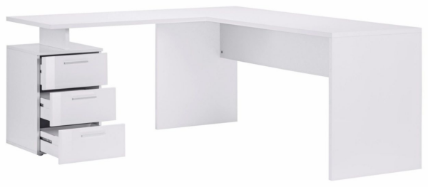 Scrivania ad angolo New Selina - 180x75x60 - Bianco Lucido - immagine 7