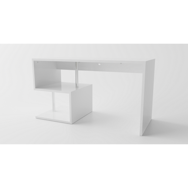 Scrivania Esse 140 - 140x77,5x60 - Bianco Lucido