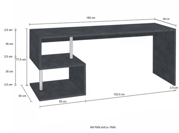 Scrivania Esse 180 - 180x77,5x60 - Report - immagine 2
