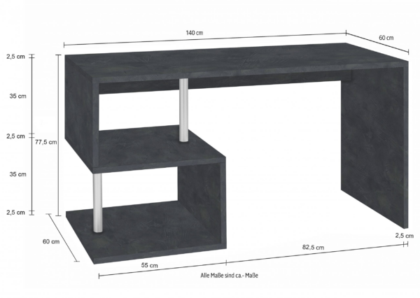 Scrivania Esse 140 - 140x77,5x60 - Report - immagine 4