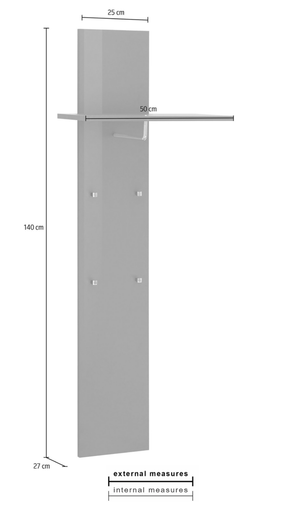 Appendiabito Magic - 50x147x27 - Bianco Lucido