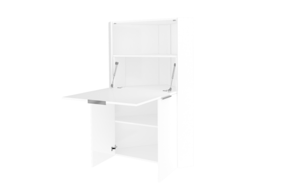 Scrivania ad angolo Dalia - Richiudibile - 70x140x57 - Bianco Lucido - immagine 9