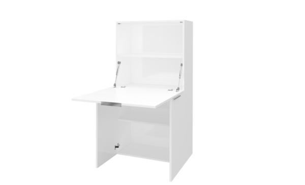 Scrivania Dalia Richiudibile ad armadio - 70x140x35 - Bianco Lucido - immagine 2