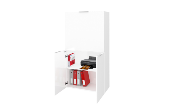 Scrivania Dalia Richiudibile ad armadio - 70x140x35 - Bianco Lucido - immagine 7