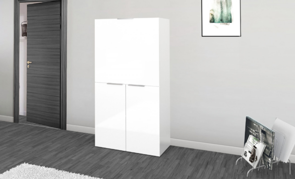 Scrivania Dalia Richiudibile ad armadio - 70x140x35 - Bianco Lucido - immagine 8