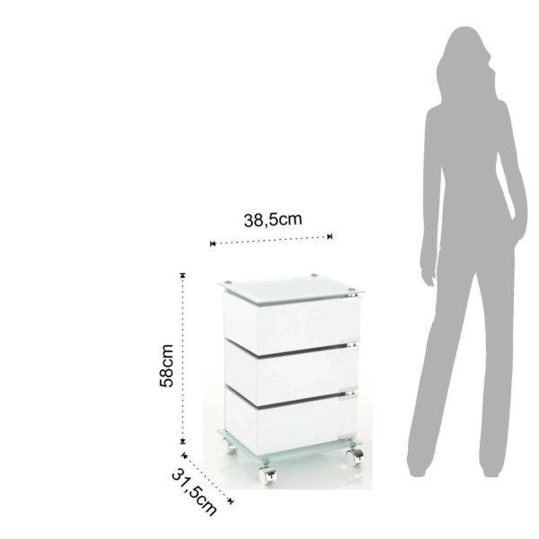 Cassettiera con ruote Bobo - bianco - immagine 6
