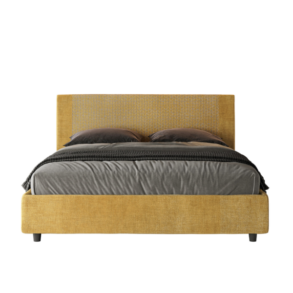 Letto imbottito Matrimoniale 160x190 cm tessuto Labirinto Rosal