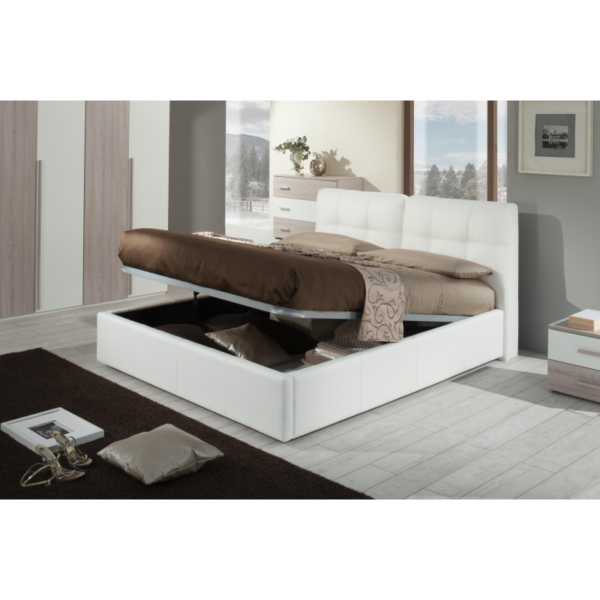 Letto matrimoniale con contenitore Melia bianco - immagine 3