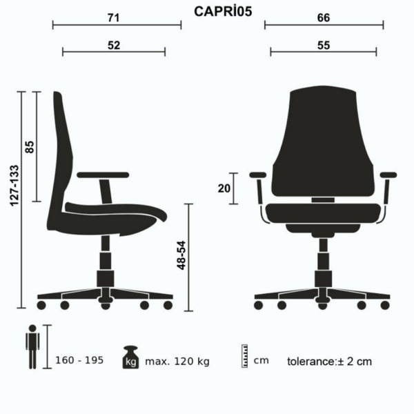 Poltrona ufficio Capri nera - immagine 3