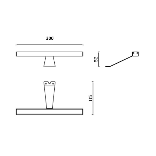 Lampada LED Kyra per bagno 300 mm nera - immagine 2