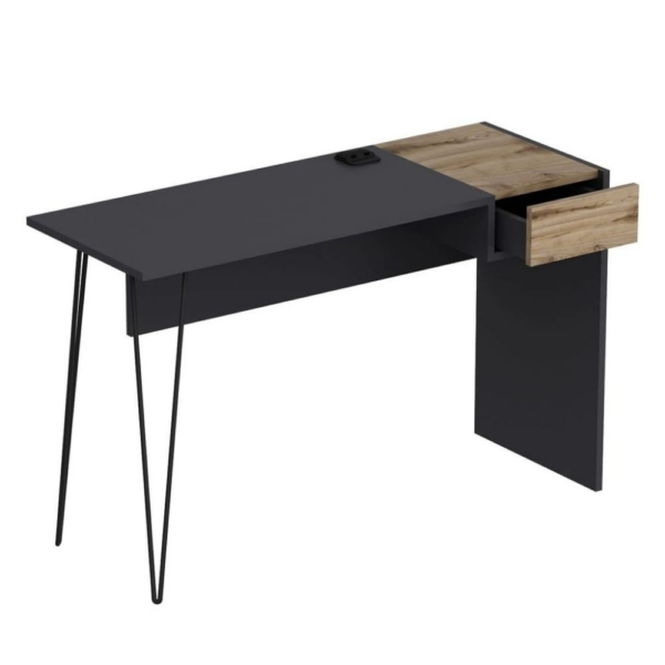 Scrivania Candy antracite noce porte usb 121x45 - immagine 7