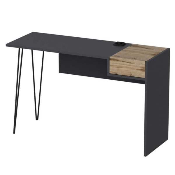 Scrivania Candy antracite noce porte usb 121x45 - immagine 8