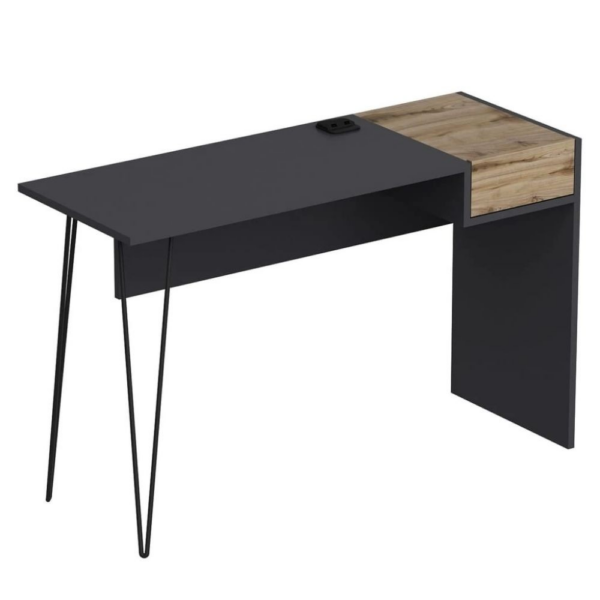 Scrivania Candy antracite noce porte usb 121x45 - immagine 9