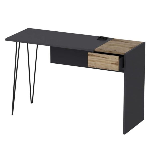 Scrivania Candy antracite noce porte usb 121x45 - immagine 11