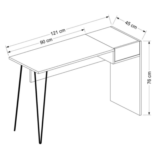 Scrivania Candy antracite noce porte usb 121x45 - immagine 13
