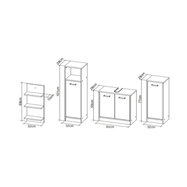 Set bagno Madeira beton bianco - immagine 10