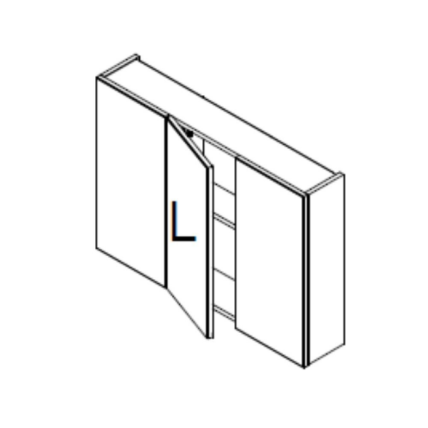 Pensile bagno bianco Solo3 con 3 ante specchio - immagine 4
