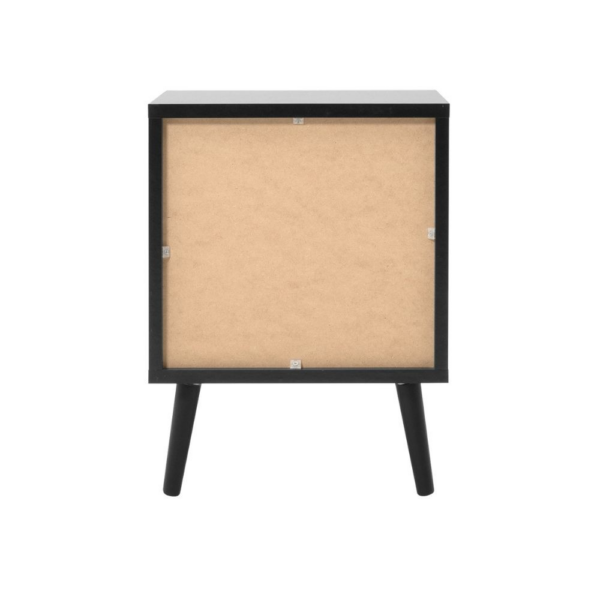 Comodino Vienna61A 2 cassetti nero con frontali effetto vimini - immagine 6
