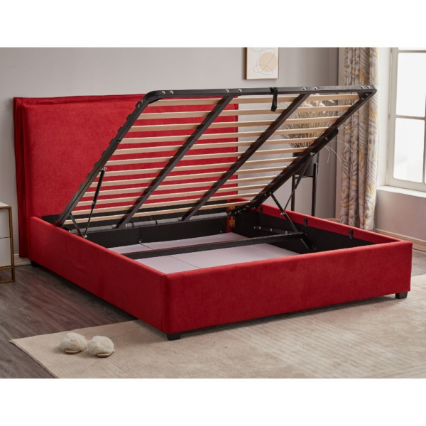 Letto matrimoniale Neso contenitore tessuto rosso - immagine 6