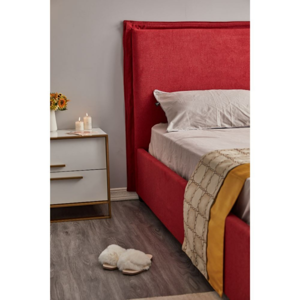 Letto matrimoniale Neso contenitore tessuto rosso - immagine 7