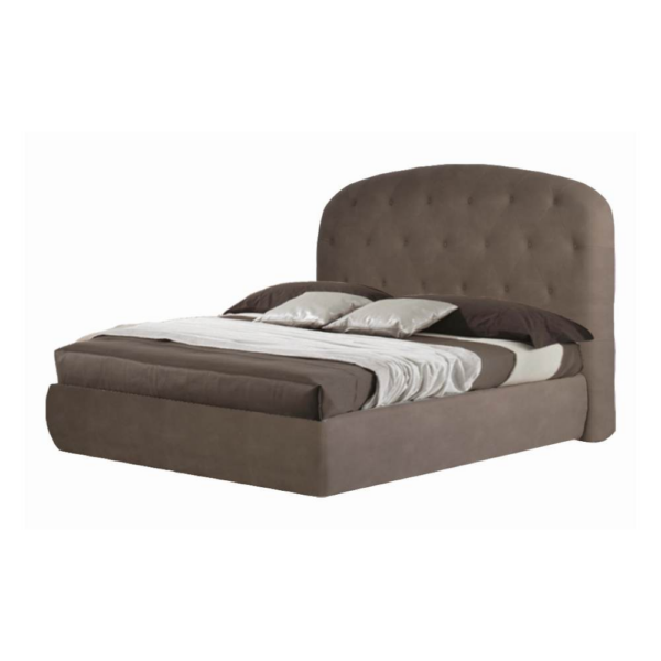 Letto matrimoniale contenitore Button1 visone testiera arrotondata - immagine 2
