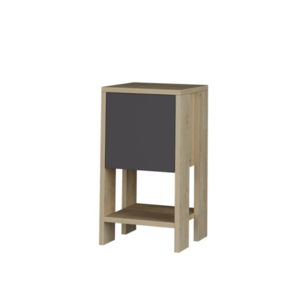 Comodino Ema rovere e antracite anta ribalta 30x30x55h - immagine 5