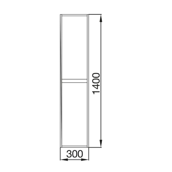 Colonna pensile bagno Jorge 2 ante bianco laccato lucido 30x24x140 - immagine 4