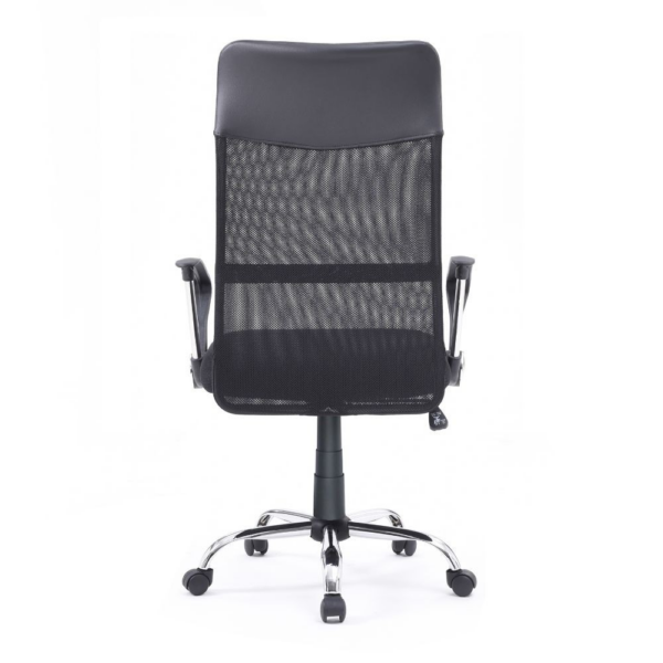 Poltrona ufficio Reverso2 con rivestimento in ecopelle e schienale in rete nero - immagine 2