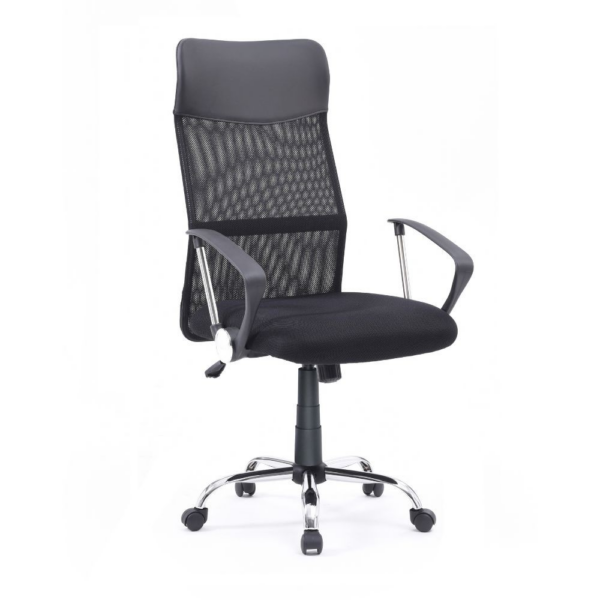 Poltrona ufficio Reverso2 con rivestimento in ecopelle e schienale in rete nero - immagine 3