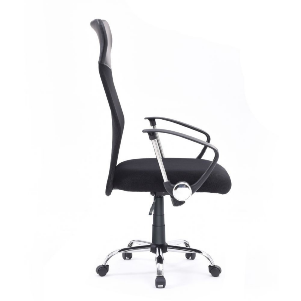 Poltrona ufficio Reverso2 con rivestimento in ecopelle e schienale in rete nero - immagine 4