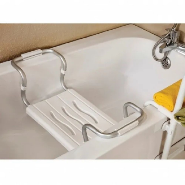 Sedile per vasca regolabile per disabili in alluminio colore bianco - immagine 2
