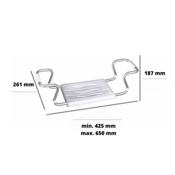 Sedile per vasca regolabile per disabili in alluminio colore bianco - immagine 4