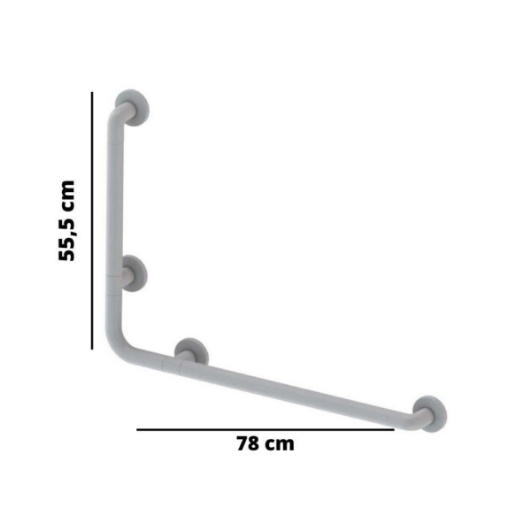 Corrimano angolare di sicurezza 78 x 55.5 cm per disabili colore bianco - immagine 3