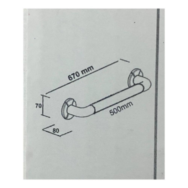 Corrimano di sicurezza 67 cm. per disabili colore bianco - immagine 2