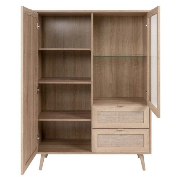 Credenza Bali 53ANEW 2 ante e 2 cassetti effetto vimini - immagine 3