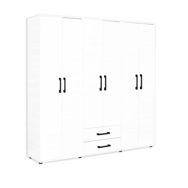 Armadio GRD4262023 bianco 6 ante e 2 cassetti - immagine 2