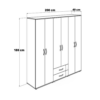 Armadio GRD4262023 rovere 6 ante e 2 cassetti - immagine 3