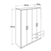 Armadio GRD4422023 rovere 4 ante e 2 cassetti - immagine 2