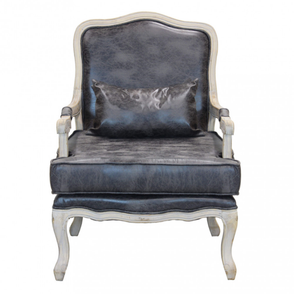 POLTRONA CHRISTY IN ECOPELLE VINTAGE GRIGIO - immagine 2