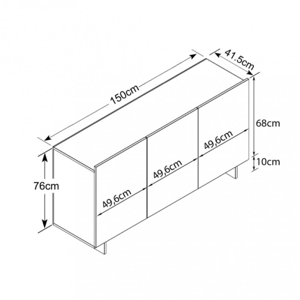 CREDENZA CARLILE BIANCO E GRIGIO EFFETTO CEMENTO - immagine 5