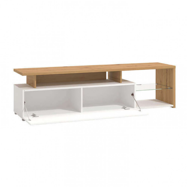 PORTATV ARCTIC BIANCO, ROVERE ARTIGIANO E BIANCO GLOSS - immagine 2