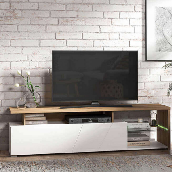 PORTATV ARCTIC BIANCO, ROVERE ARTIGIANO E BIANCO GLOSS - immagine 8