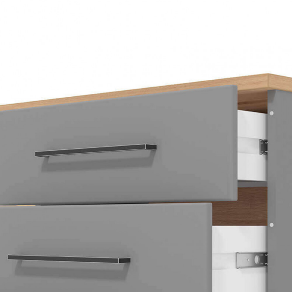 TV MENSOLA LISABON TV ROVERE ARTIGIANO E GRIGIO GRAFITE - immagine 5