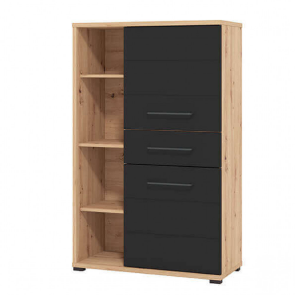 MOBILE LIBRERIA LUSITANIA ROVERE ARTIGIANO E NERO - immagine 2