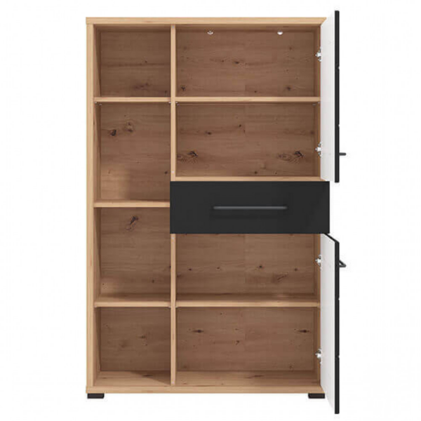 MOBILE LIBRERIA LUSITANIA ROVERE ARTIGIANO E NERO - immagine 4