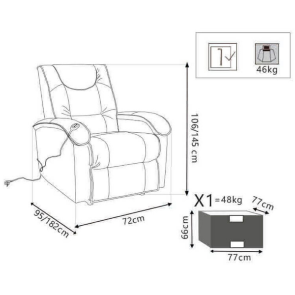 POLTRONA RELAX ELETTRICA MASSAGGIANTE - immagine 5