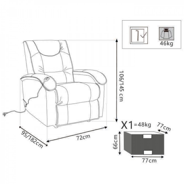 POLTRONA RELAX ELETTRICA RECLINABILE - immagine 5