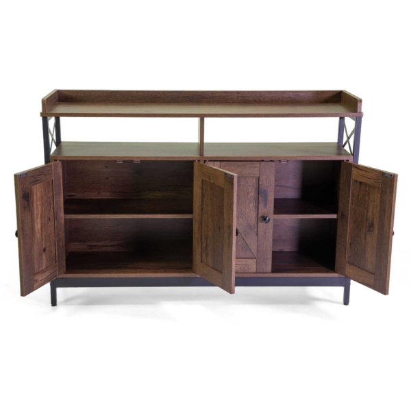 Mobile Mudra 4 ante legno noce e nero smontato cm 120x33h82,5 - immagine 2