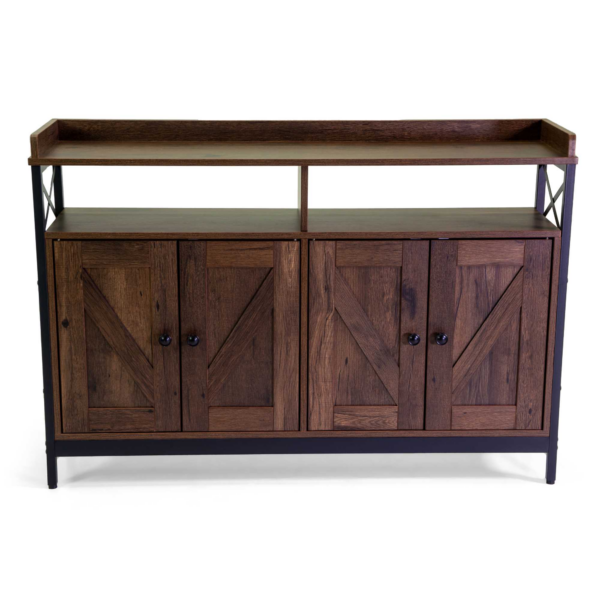 Mobile Mudra 4 ante legno noce e nero smontato cm 120x33h82,5 - immagine 3
