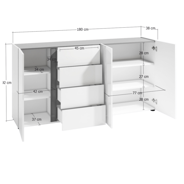 Sideboard a 3 ante ATRIUM made in Italy - immagine 3